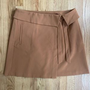 LOFT Camel Wrap Skirt with pockets